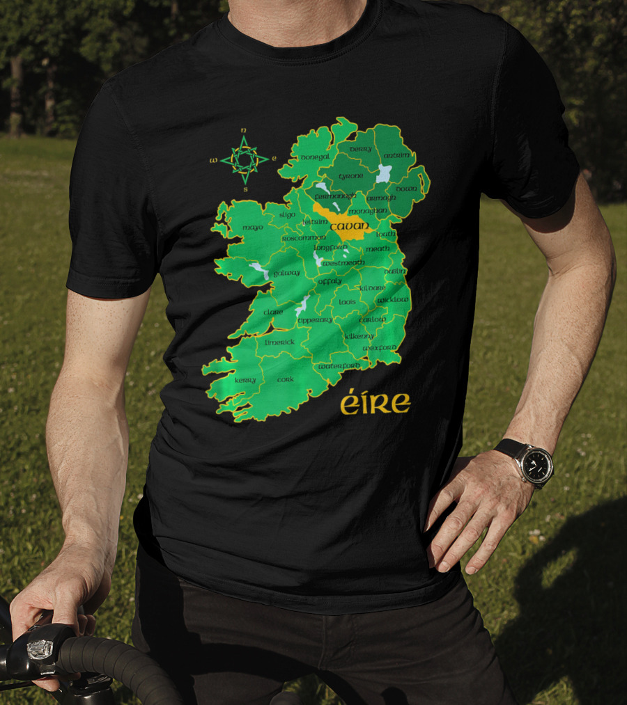 Cavan Éire Irish County Map Ireland T-Shirt
