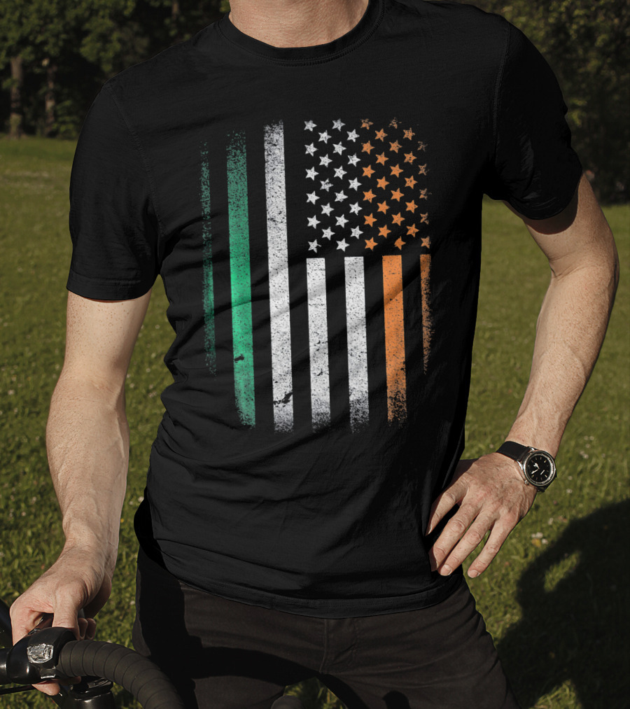 Irish Roots American Born Flag Fusion Ireland USA T-Shirt