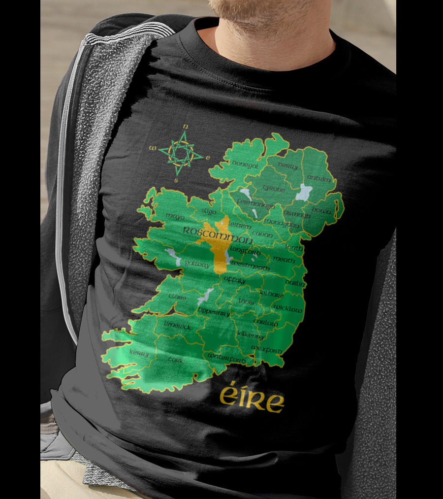 Roscommon Ireland Irish County Map Éire T-Shirt