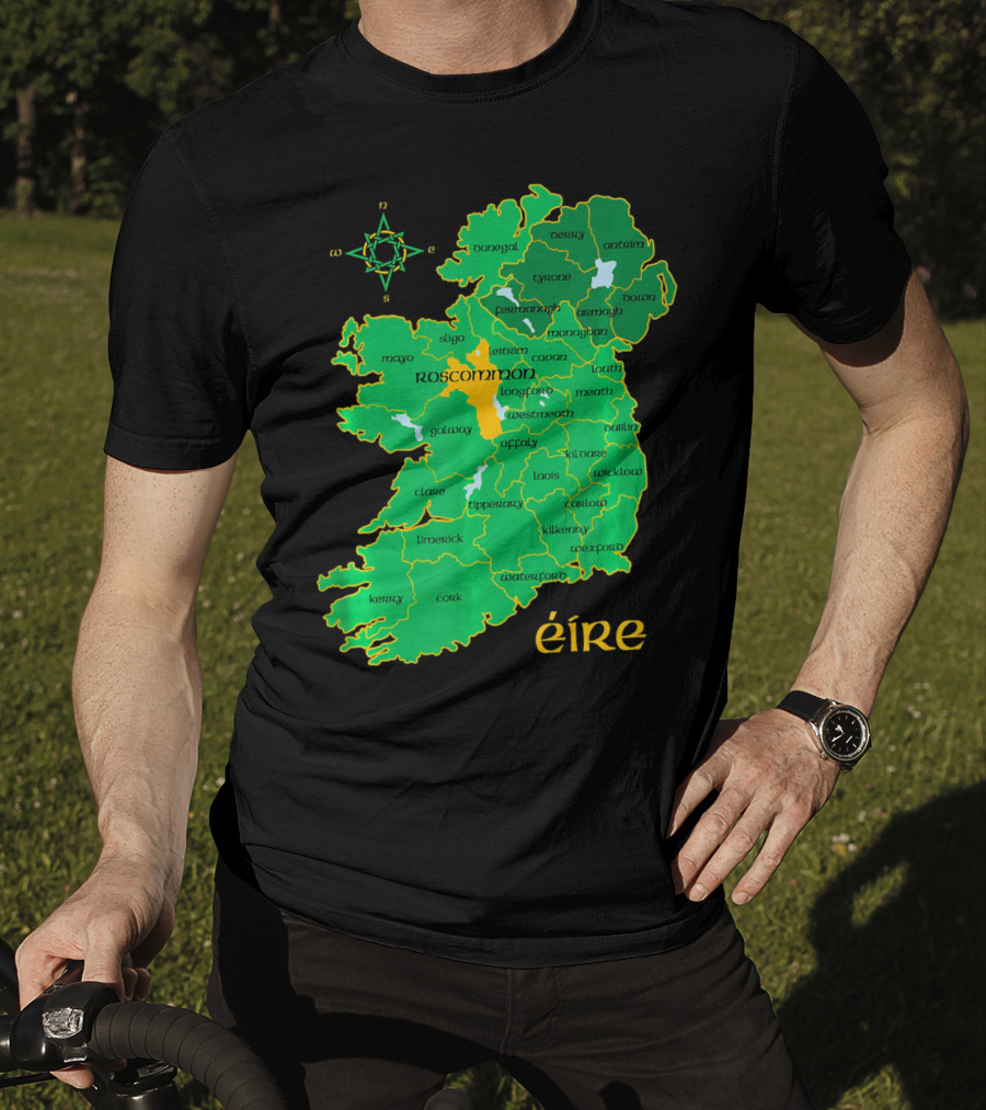 Roscommon Ireland Irish County Map Éire T-Shirt
