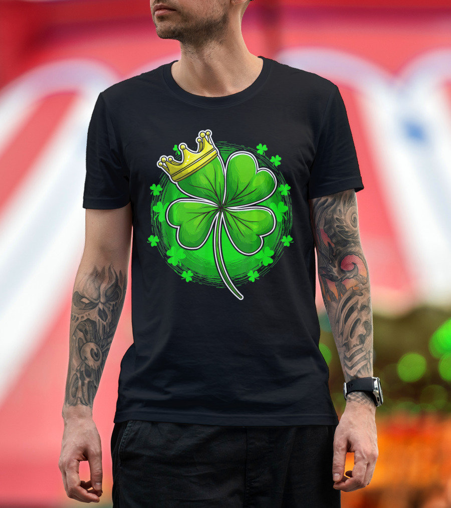 Irish King Queen Shamrock Crown St Patrick's Day Clover T-Shirt