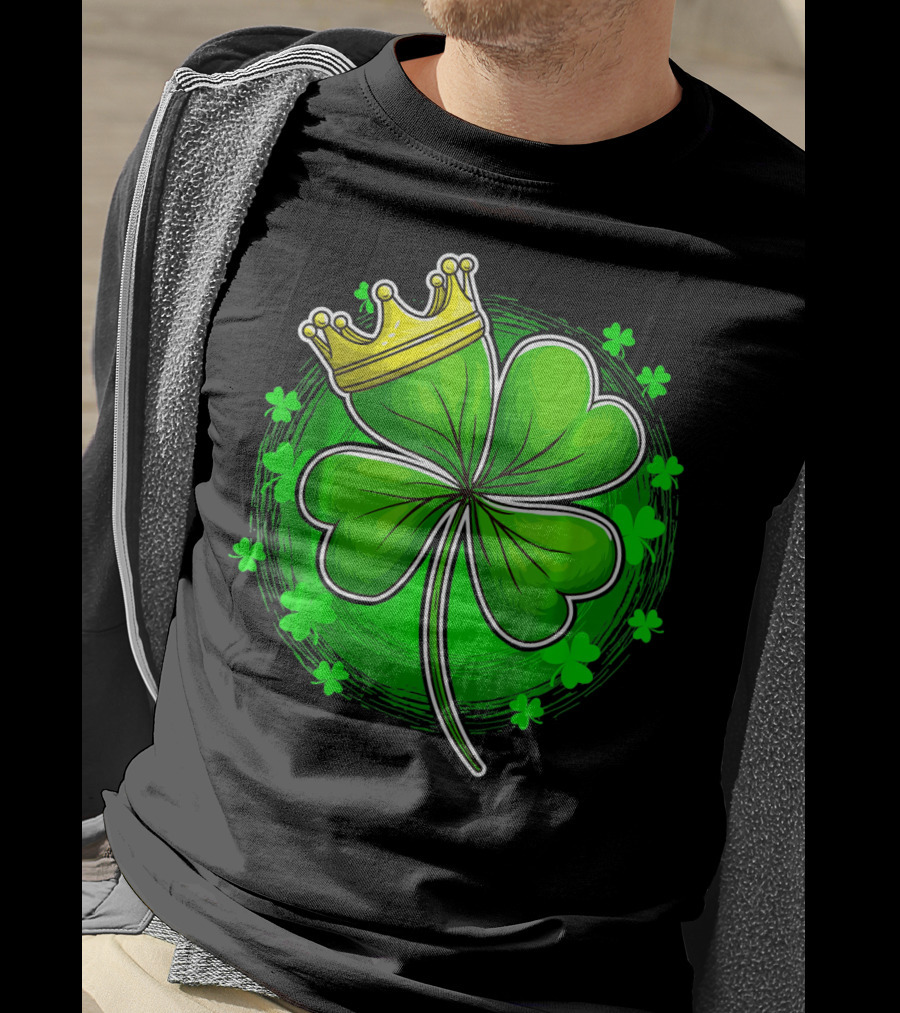 Irish King Queen Shamrock Crown St Patrick's Day Clover T-Shirt