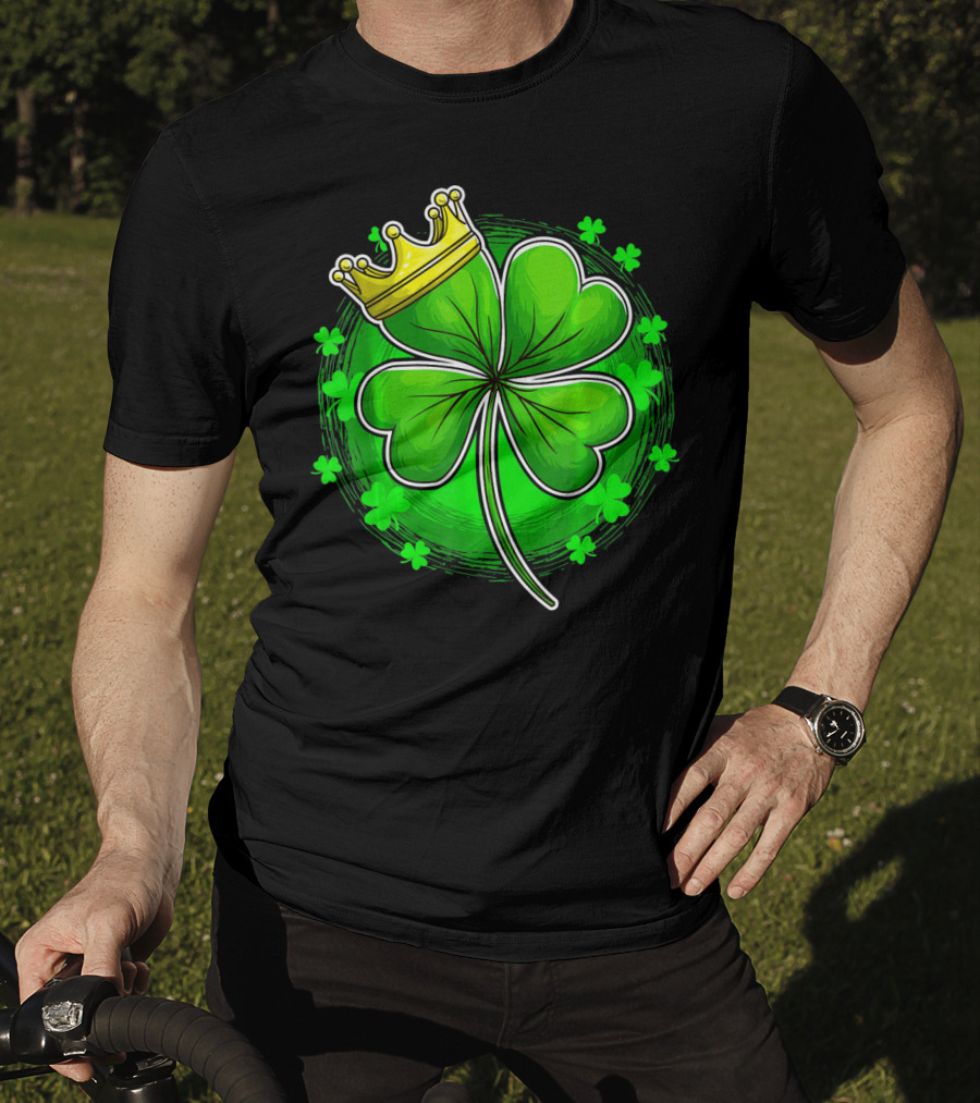 Irish King Queen Shamrock Crown St Patrick's Day Clover T-Shirt