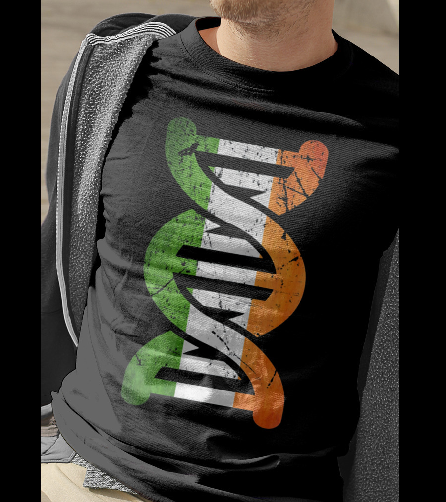 Irish Flag DNA Symbol Heritage T-Shirt