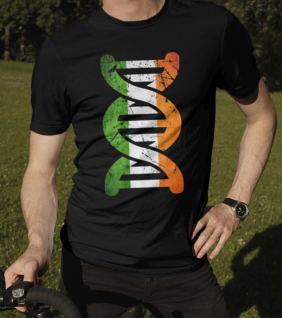 Irish Flag DNA Symbol Heritage T-Shirt