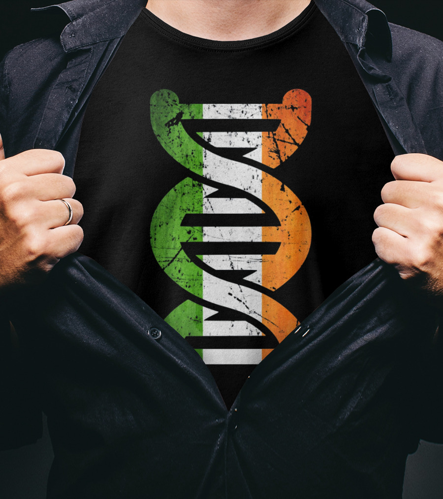 Irish Flag DNA Symbol Heritage T-Shirt