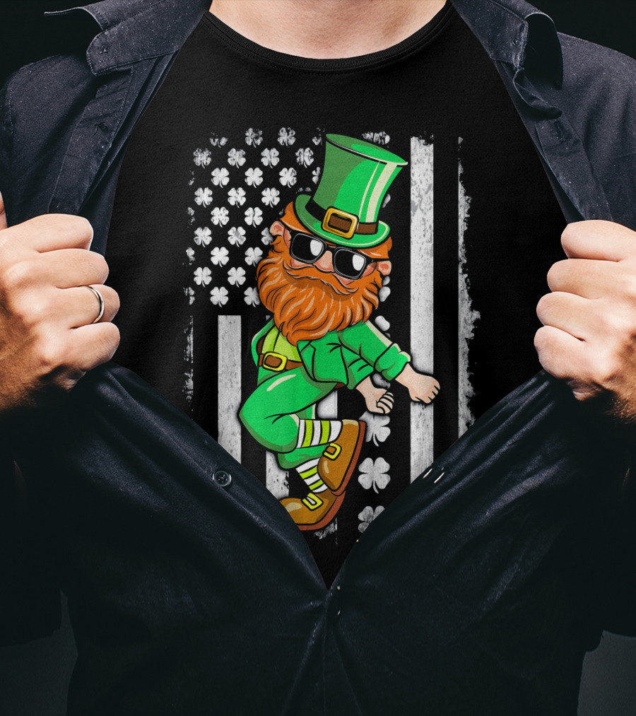 Leprechaun Shoot Dancing Clover T-Shirt