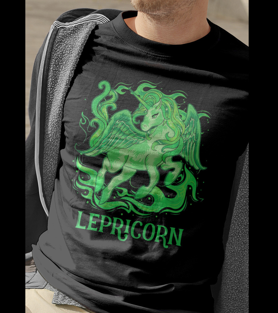 Lepricorn Green Unicorn With Wings T-Shirt