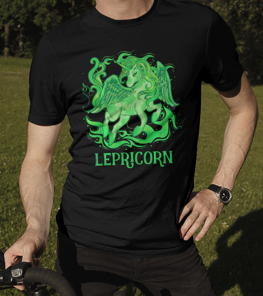 Lepricorn Green Unicorn With Wings T-Shirt