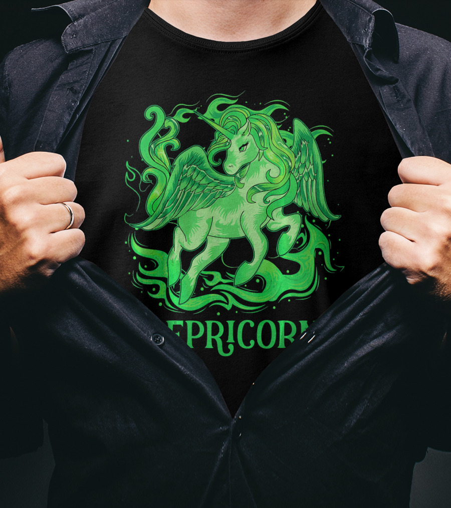 Lepricorn Green Unicorn With Wings T-Shirt