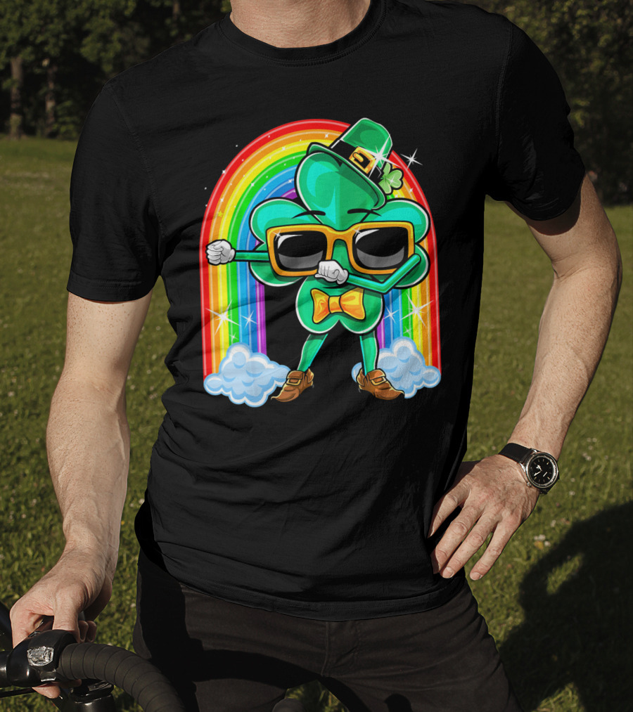 Flossing Shamrock St. Patricks Day Rainbow T-Shirt