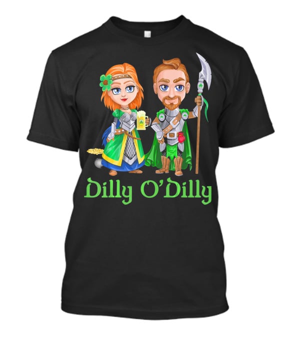 St. Patricks Day Dilly O'Dilly With Fantasy Characters And Shamrock Ale T-Shirt