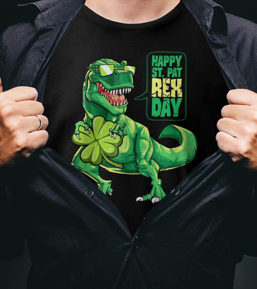 Happy St. Pat Rex Day Irish Dinosaur St Patricks T-Shirt