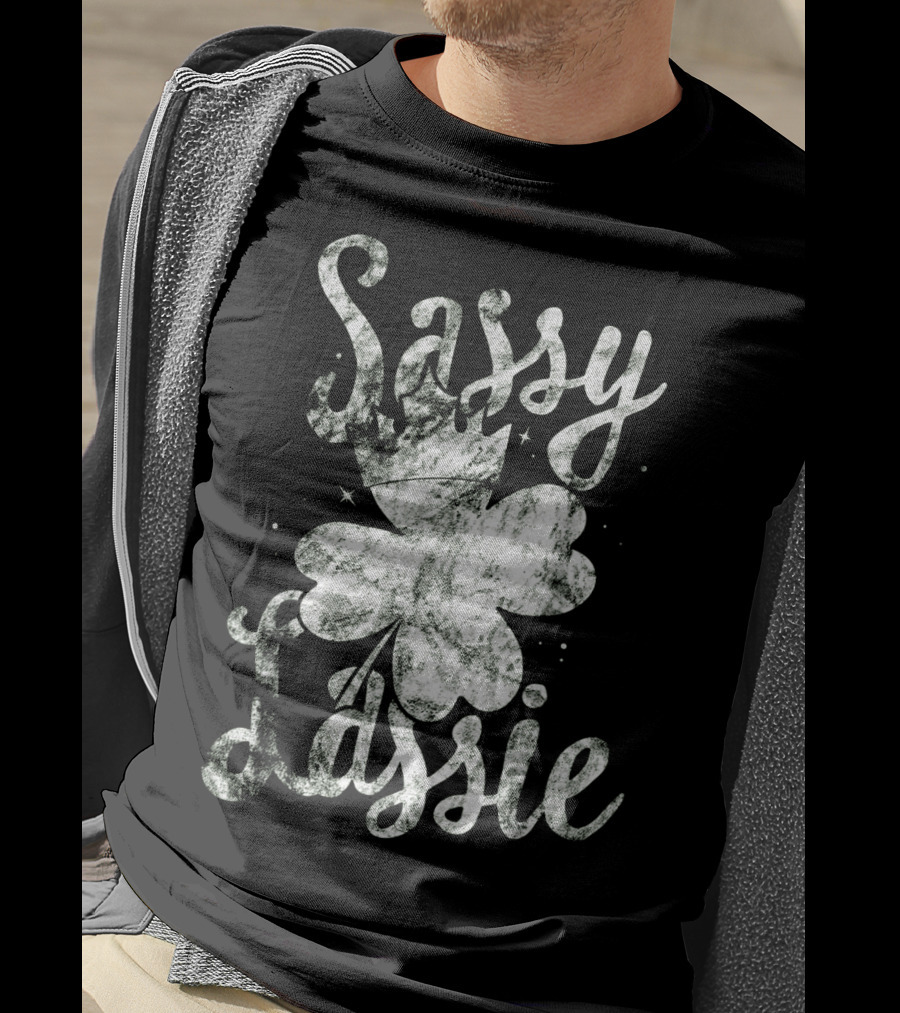 Sassy Lassie St Patricks Day Shamrock Crown T-Shirt