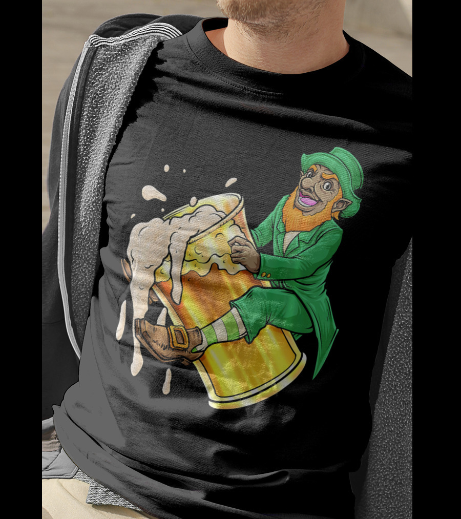 Black Leprechaun Beer African Amer T-Shirt