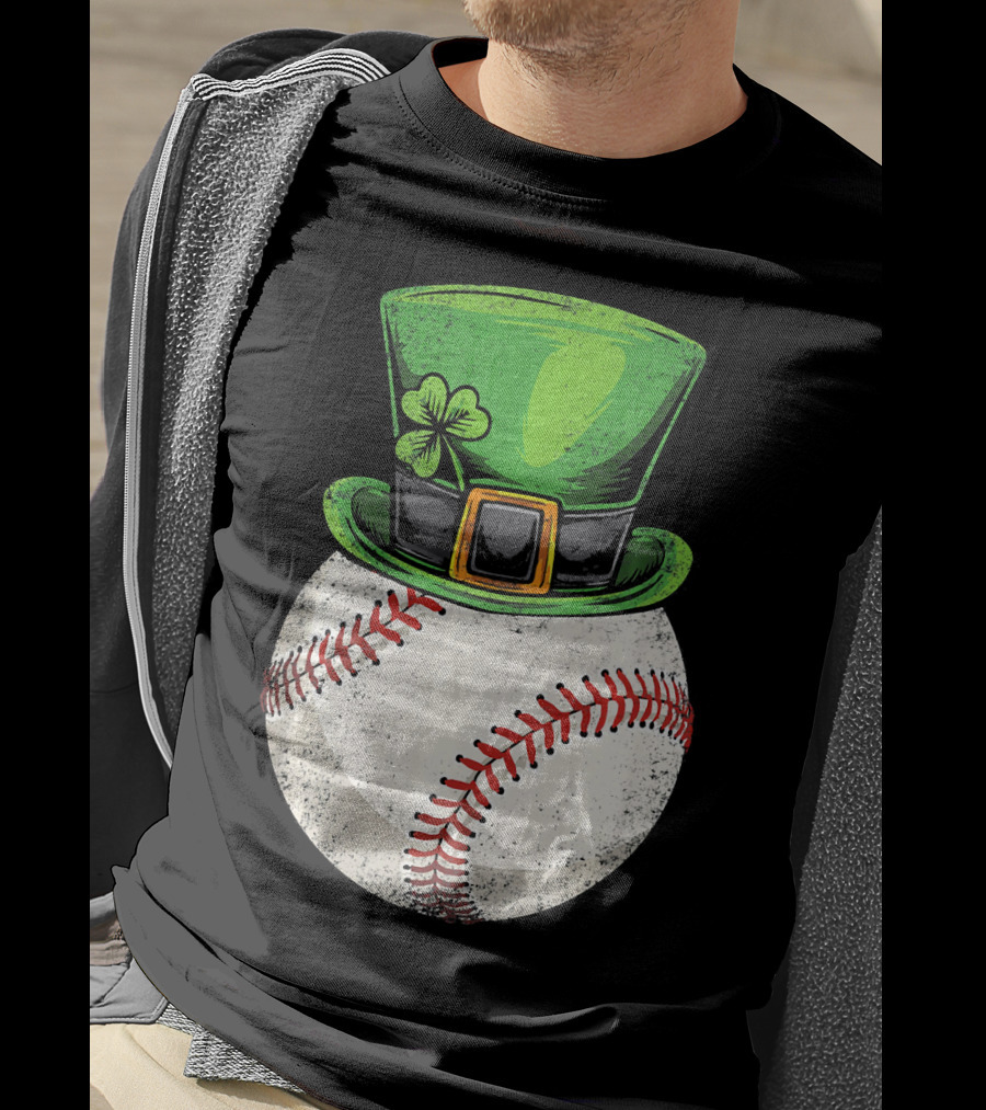 St Patricks Baseball Leprechaun Shamrock Hat T-Shirt