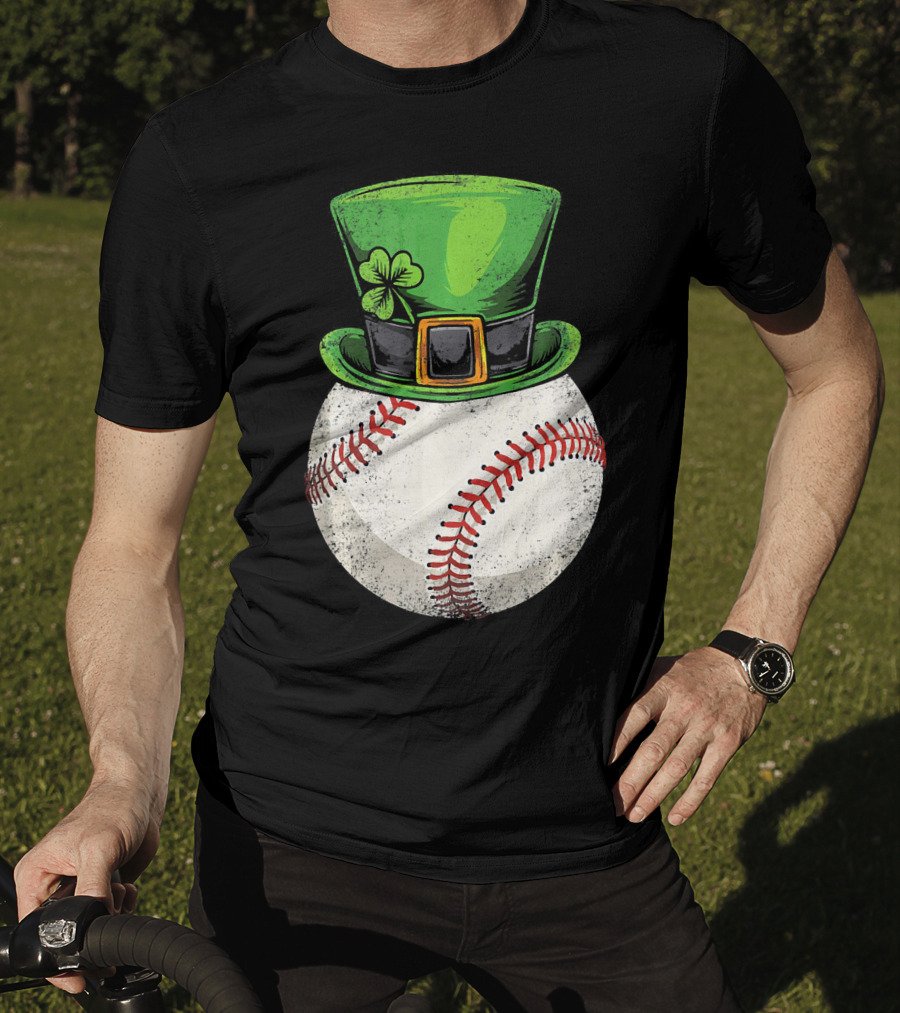 St Patricks Baseball Leprechaun Shamrock Hat T-Shirt