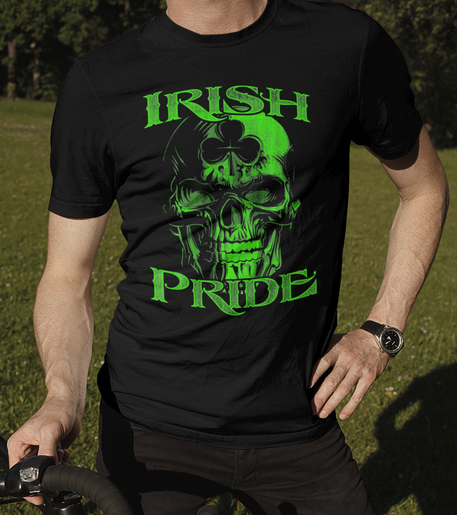 Irish Pride Shamrock Skull T-Shirt