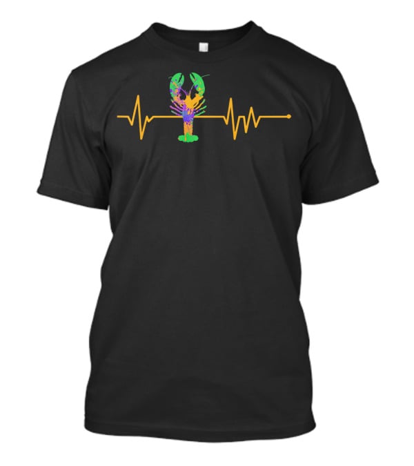 Birthday Mardi Gras Vintage Crawfish Heartbeat T-Shirt