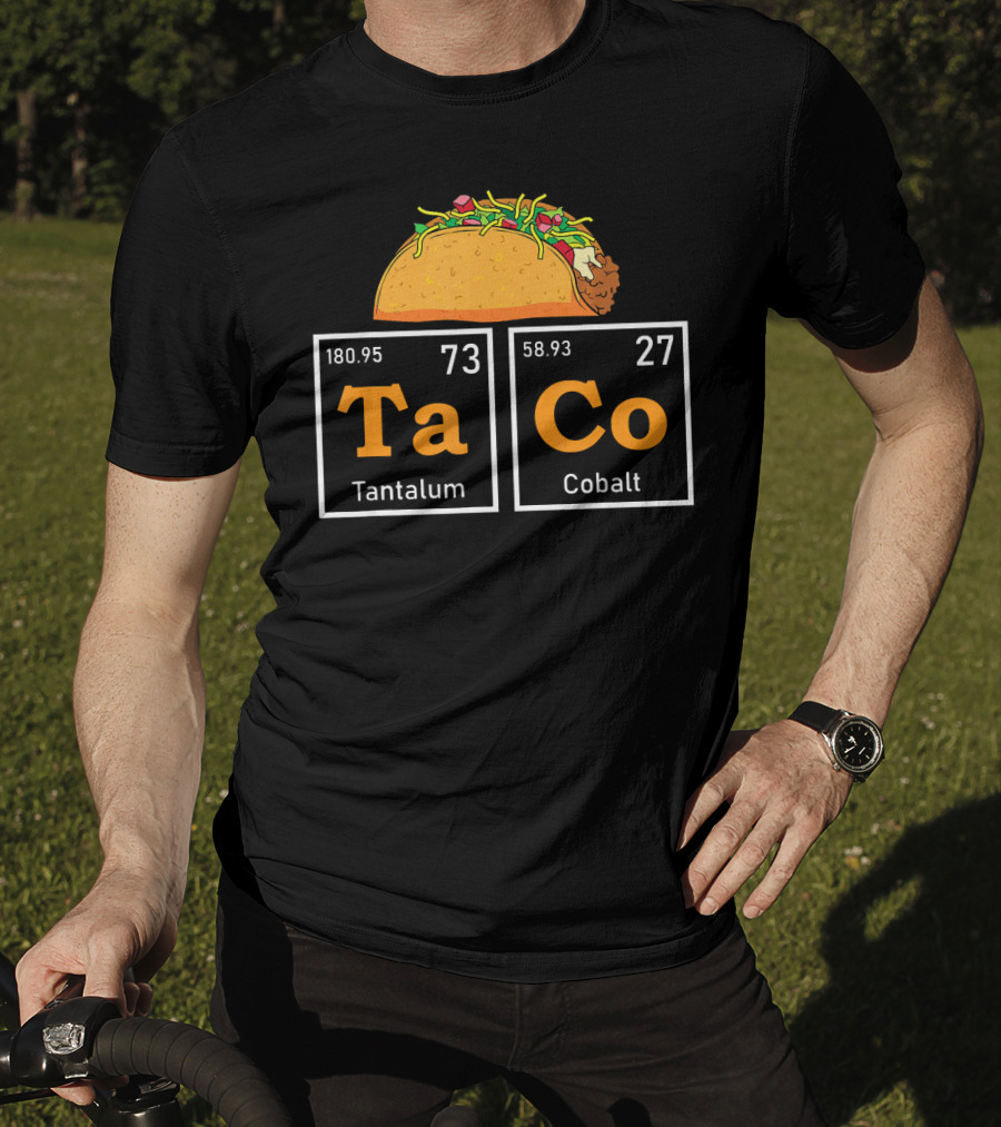 Taco Periodic Table Elements Tantalum Cobalt Funny Mardi T-Shirt