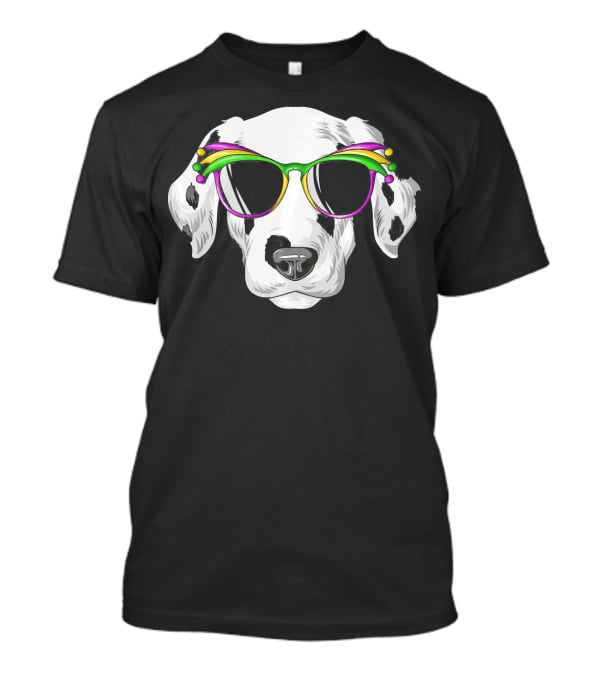 Dalmatian Mardi Gras Carnival Mask Dalma Glasses T-Shirt