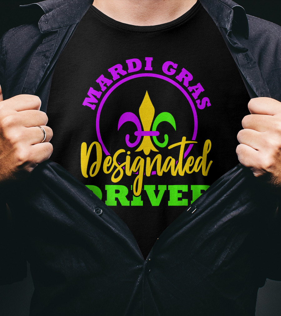 Mardi Gras Designated Driver Fleur-de-Lis T-Shirt