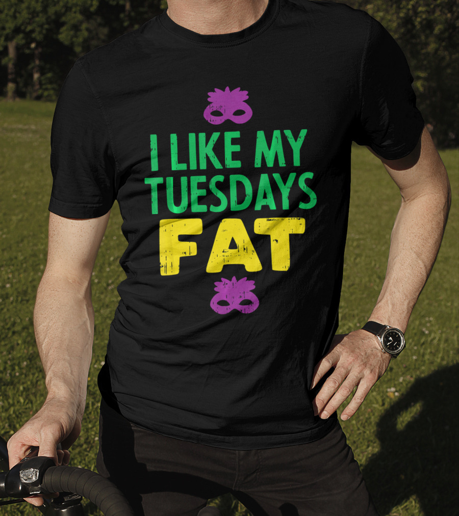 I Like My Tuesdays Fat Mardi Gras Jester Mask T-Shirt