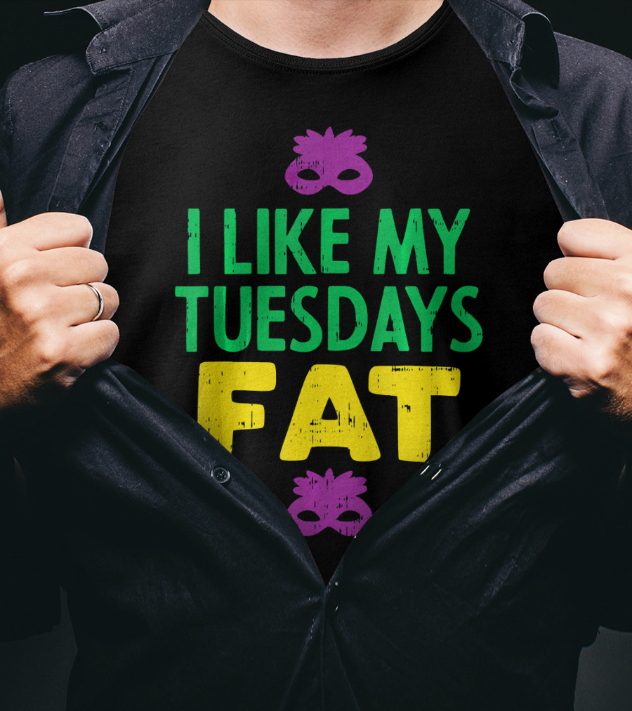 I Like My Tuesdays Fat Mardi Gras Jester Mask T-Shirt