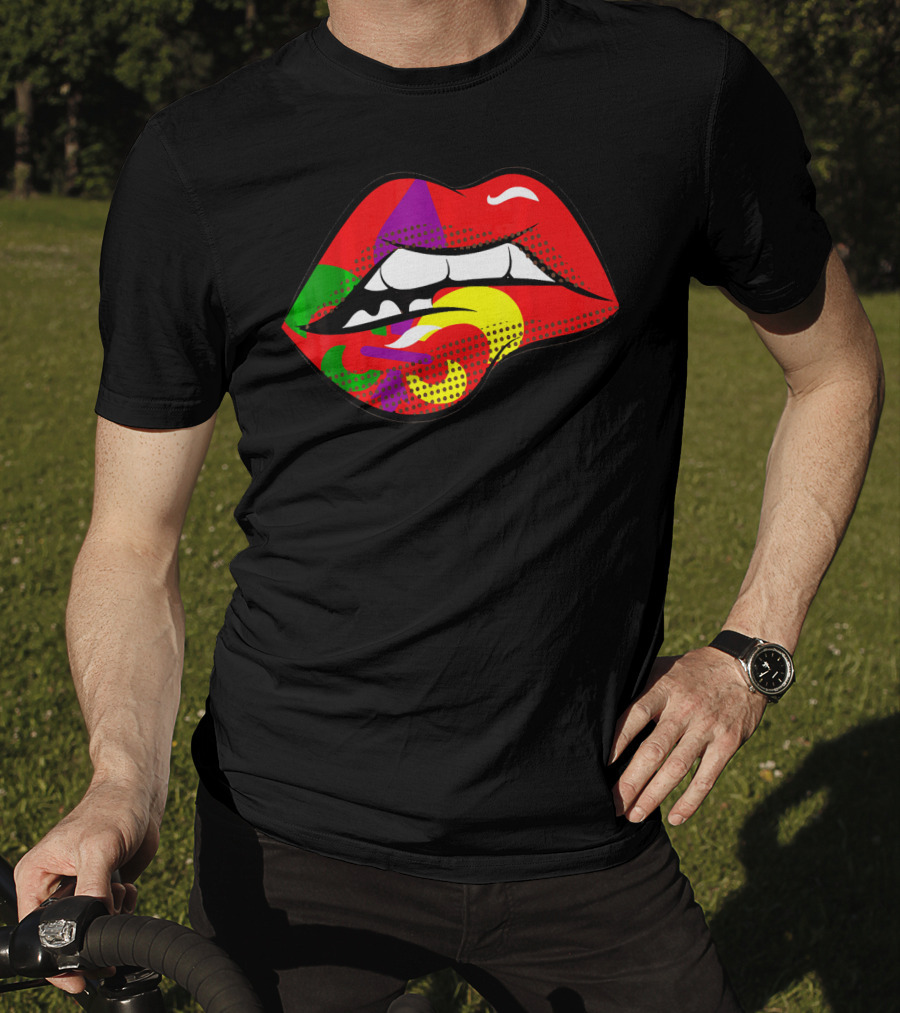 Mardi Gras Fleur De Lis Lips Party Pop T-Shirt
