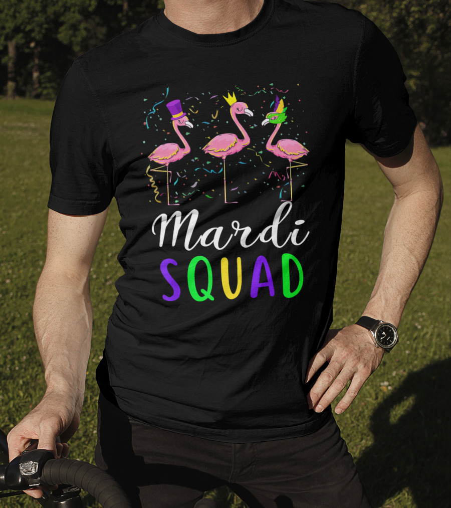 Mardi Gras Flamingo Squad Festival T-Shirt