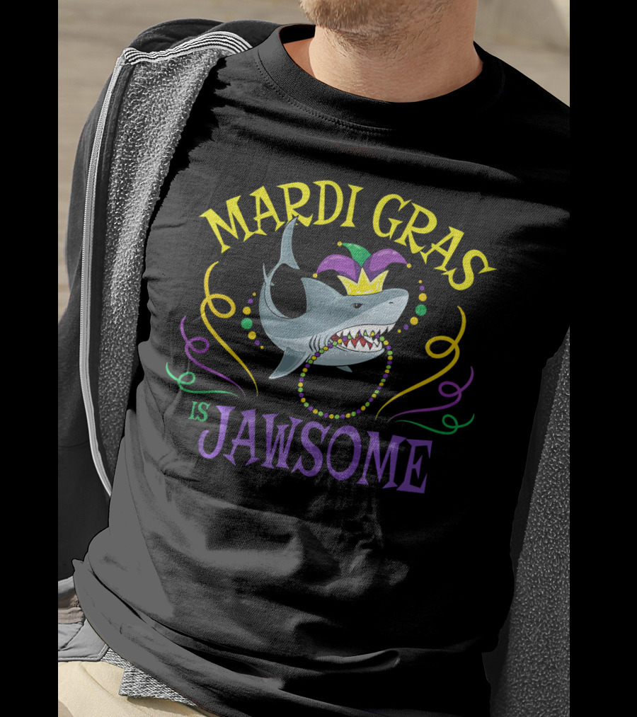 Mardi Gras Is Jawsome Shark New Orleans T-Shirt