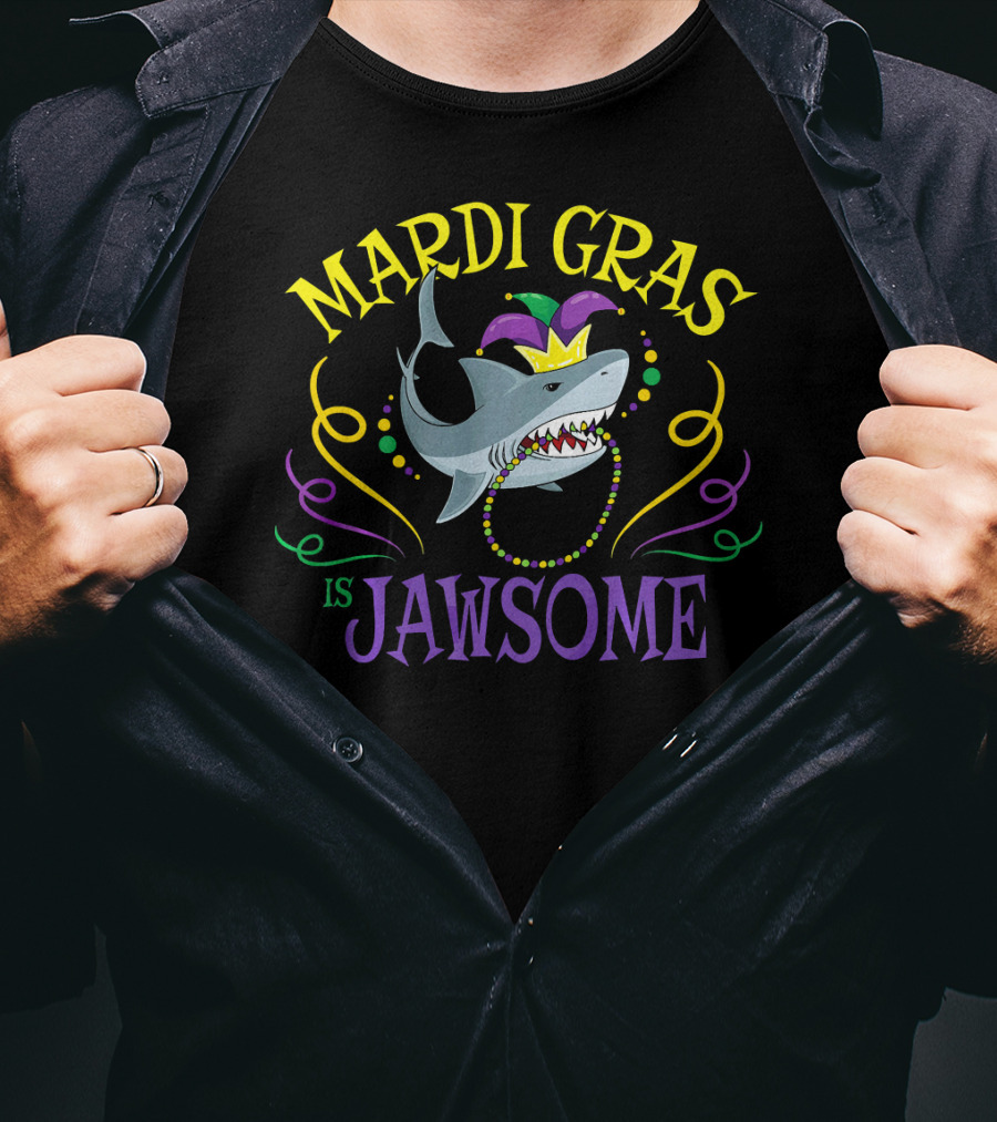 Mardi Gras Is Jawsome Shark New Orleans T-Shirt