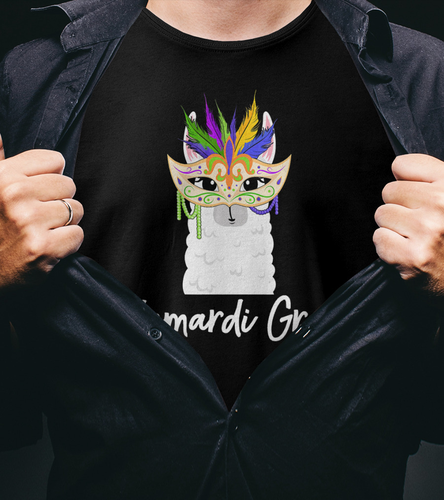 Llamardi Gras Celebrate Mardi Gras Carnival Para T-Shirt