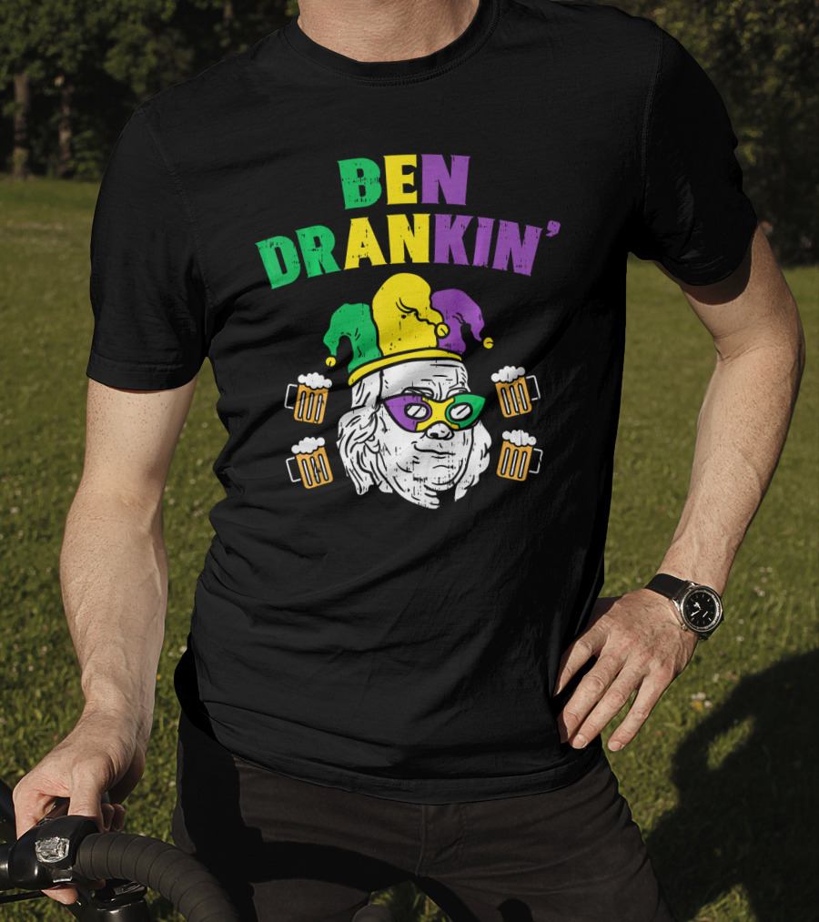 Ben Drankin' Franklin Jester Mask Beer Mugs T-Shirt