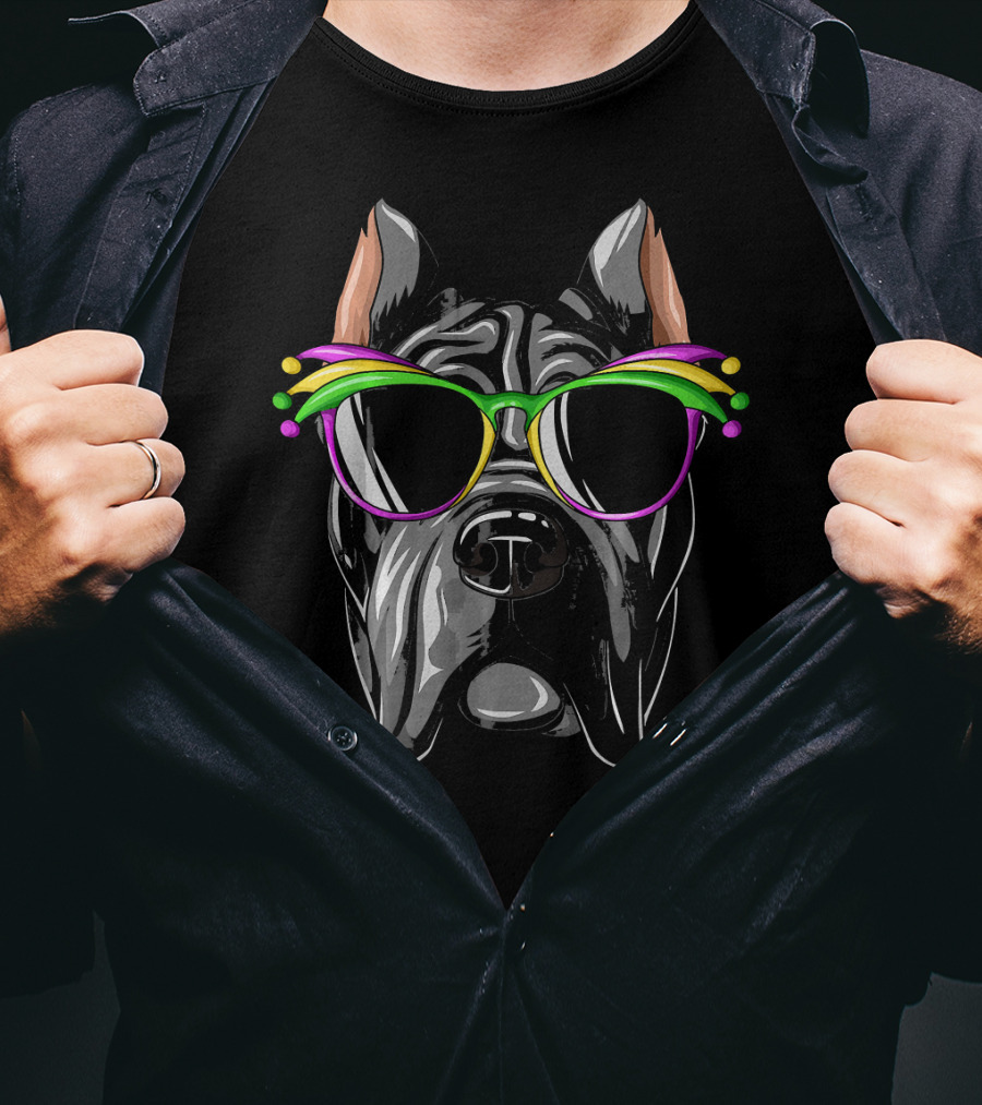 Cane Corso Mardi Gras Mask Eyewear Carnival Cane T-Shirt