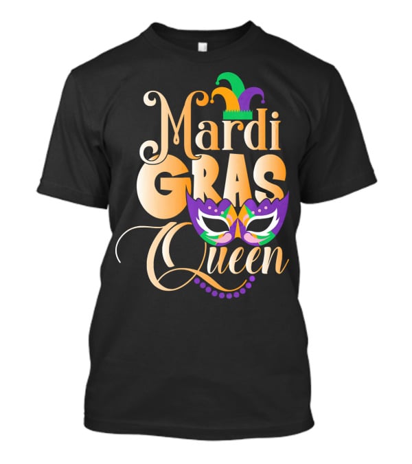 Mardi Gras Queen New Orleans Mask Beads Festival T-Shirt
