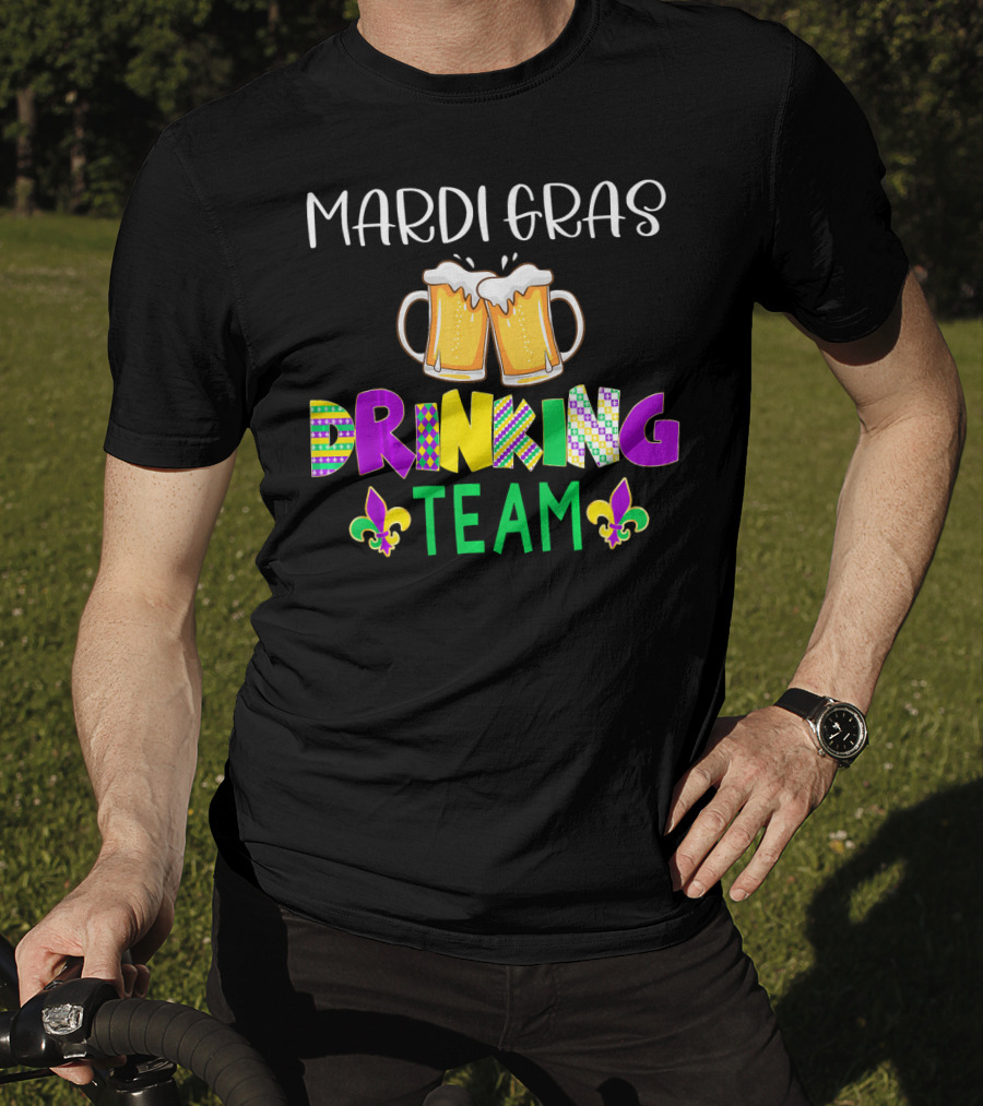 Mardi Gras Drinking Team Beer Whiskey Festival T-Shirt