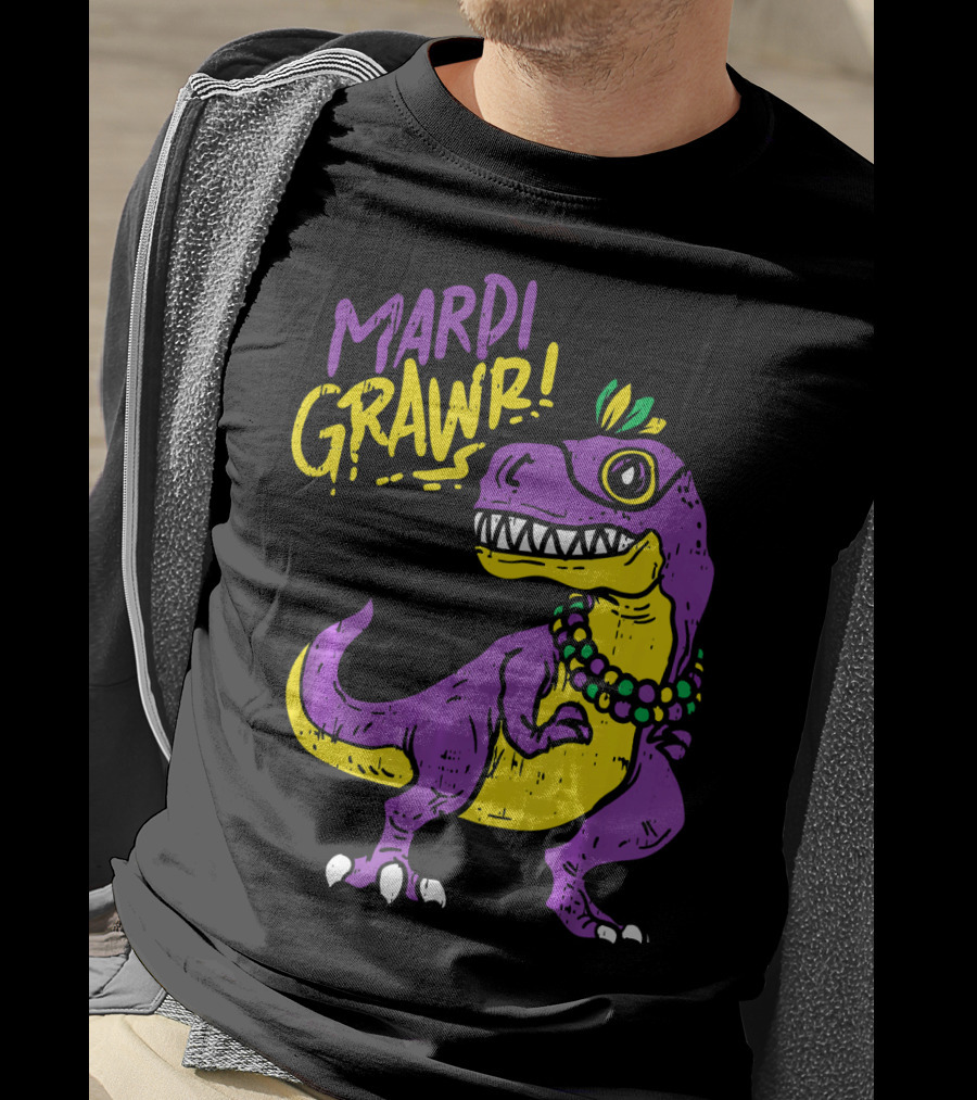 Mardi Grawr Rex Dinosaur Dino Mardi Grawr T-Shirt