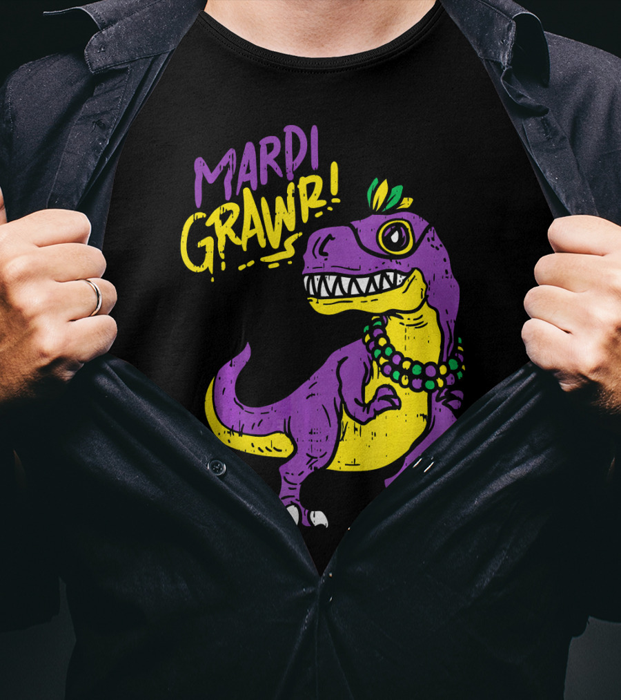 Mardi Grawr Rex Dinosaur Dino Mardi Grawr T-Shirt