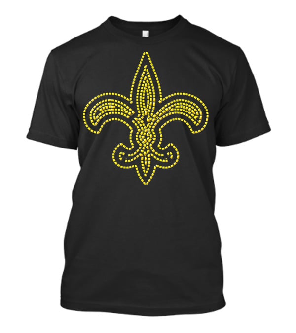 Black And Gold Bevel Mosaic Fleur De Lis New Orleans T-Shirt