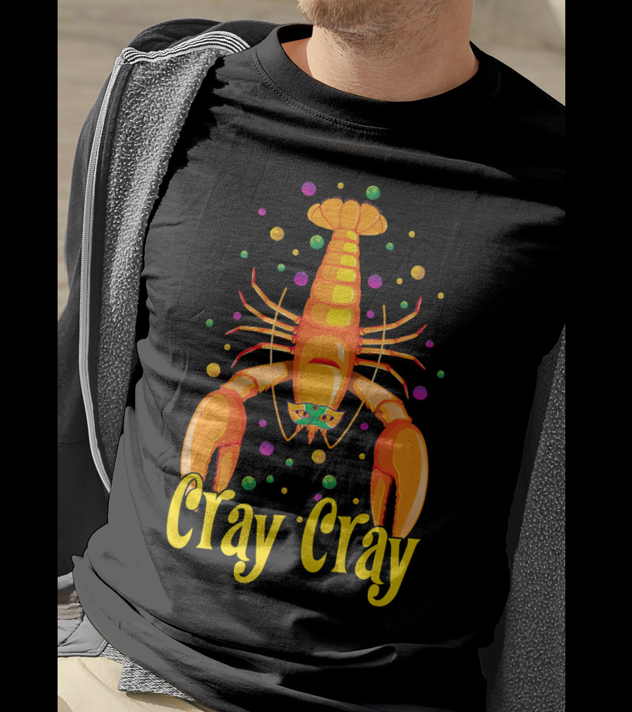Cray Cray Mardi Gras Crawfish Mask Crayfish T-Shirt