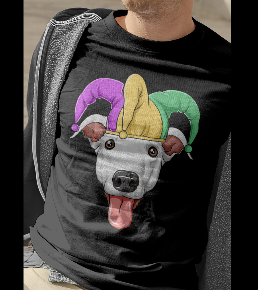 Mardi Gras Greyhound Carnival Jester Hat T-Shirt