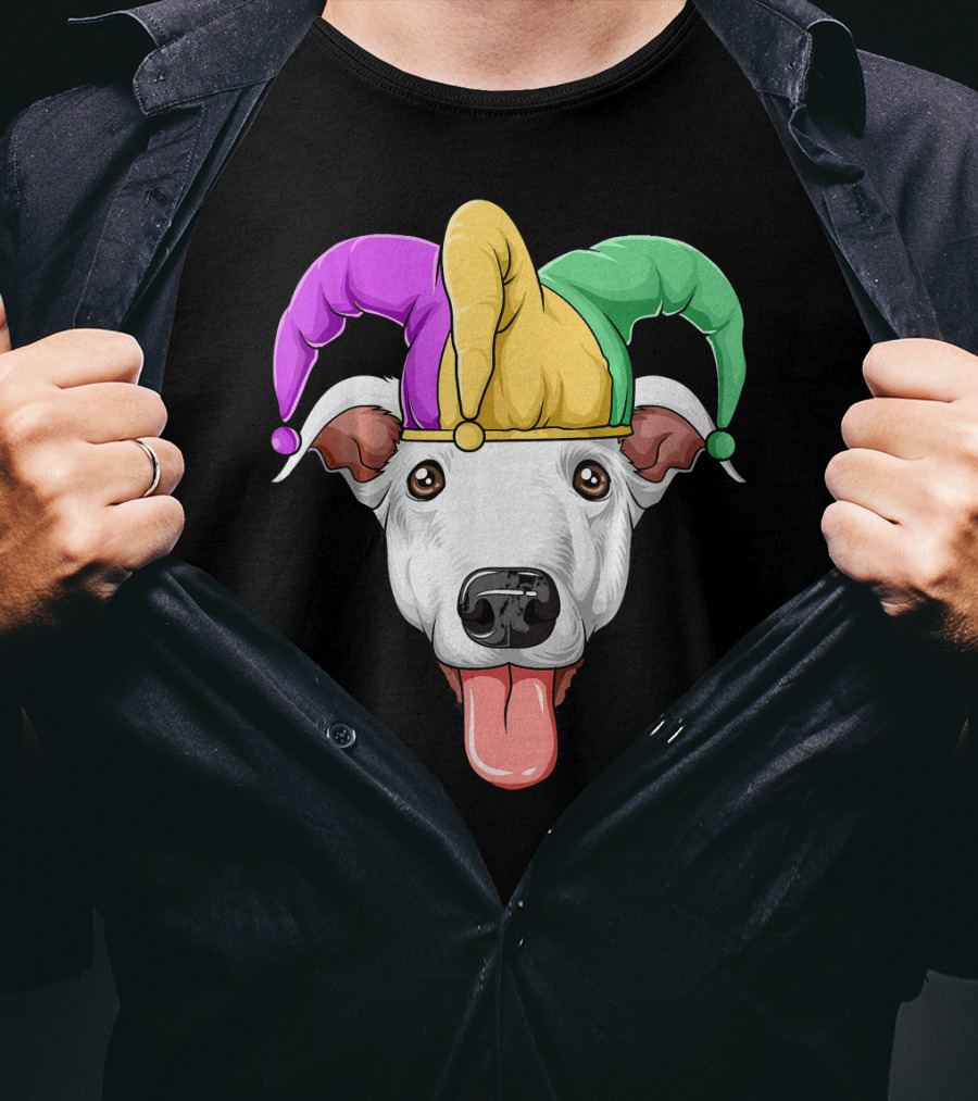 Mardi Gras Greyhound Carnival Jester Hat T-Shirt