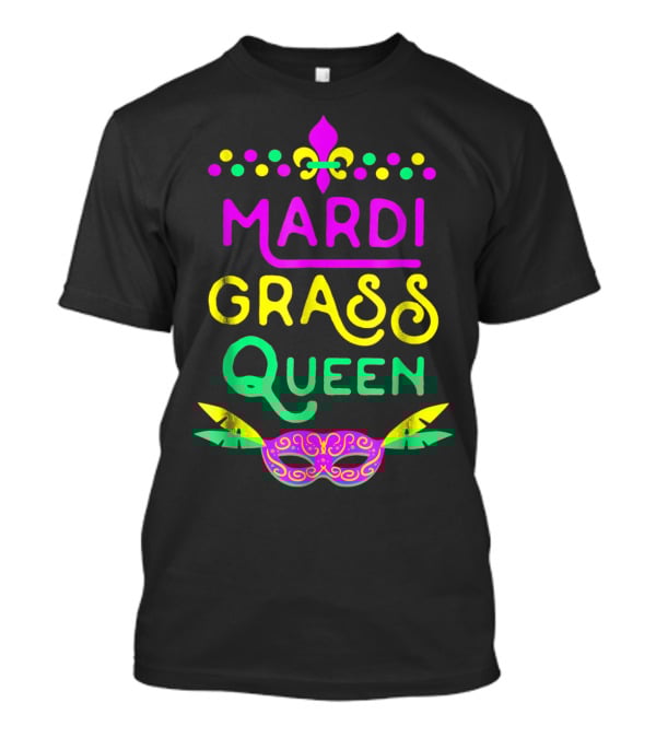 Mardi Gras Queen Mask Costume Party Funny Fleur-de-Lis T-Shirt