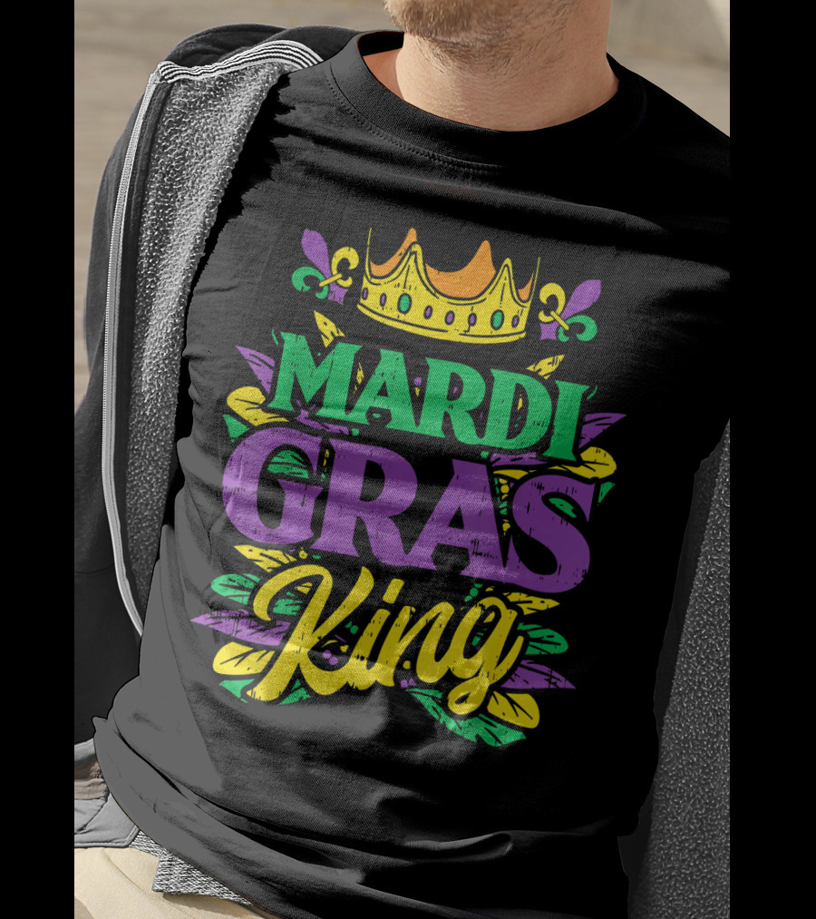 Mens Mardi Gras King Crown Funny Mardi Gras King T-Shirt