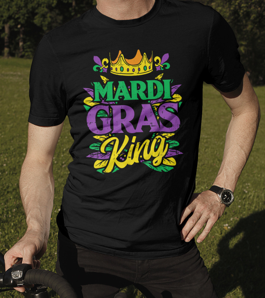 Mens Mardi Gras King Crown Funny Mardi Gras King T-Shirt