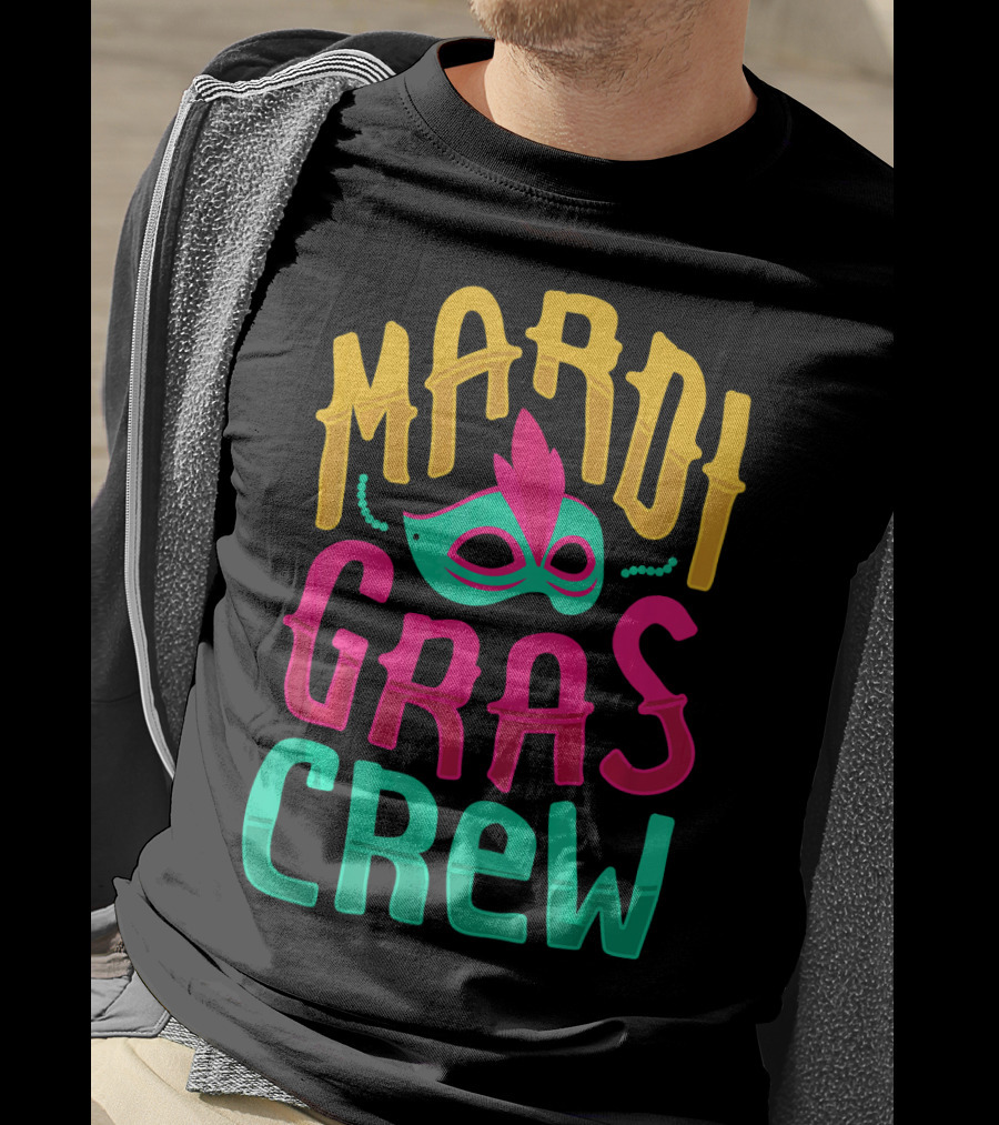 Mardi Gras Crew Carnival Mask Nola Party T-Shirt