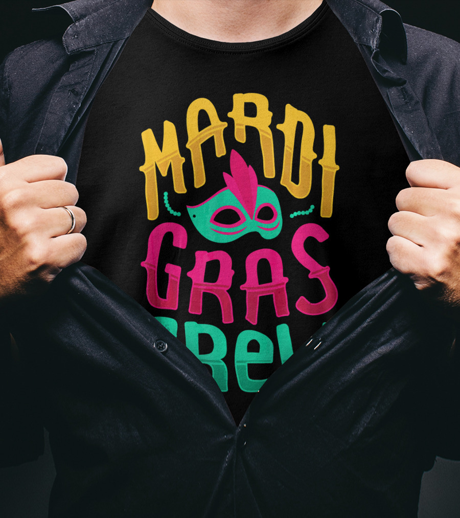Mardi Gras Crew Carnival Mask Nola Party T-Shirt