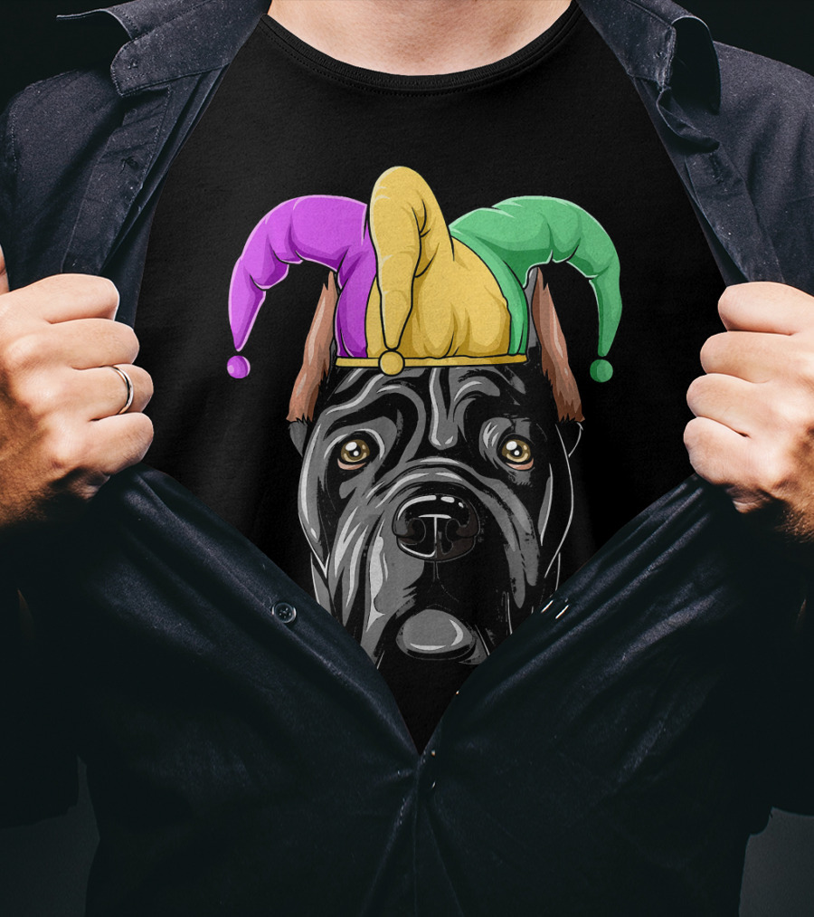 Cane Corso Mardi Gras Jester Carnival Hat T-Shirt