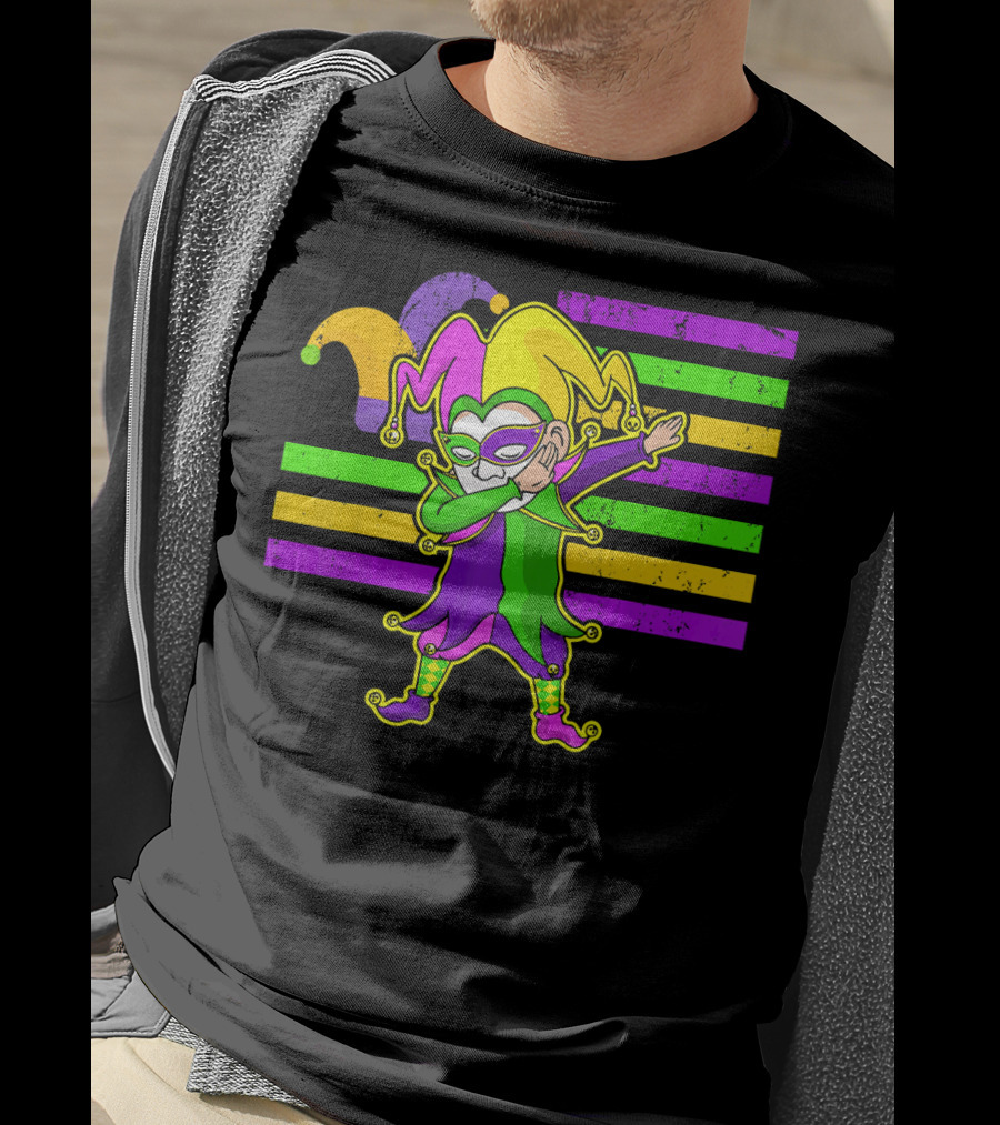 Mardi Gras Jester Dabbing T-Shirt